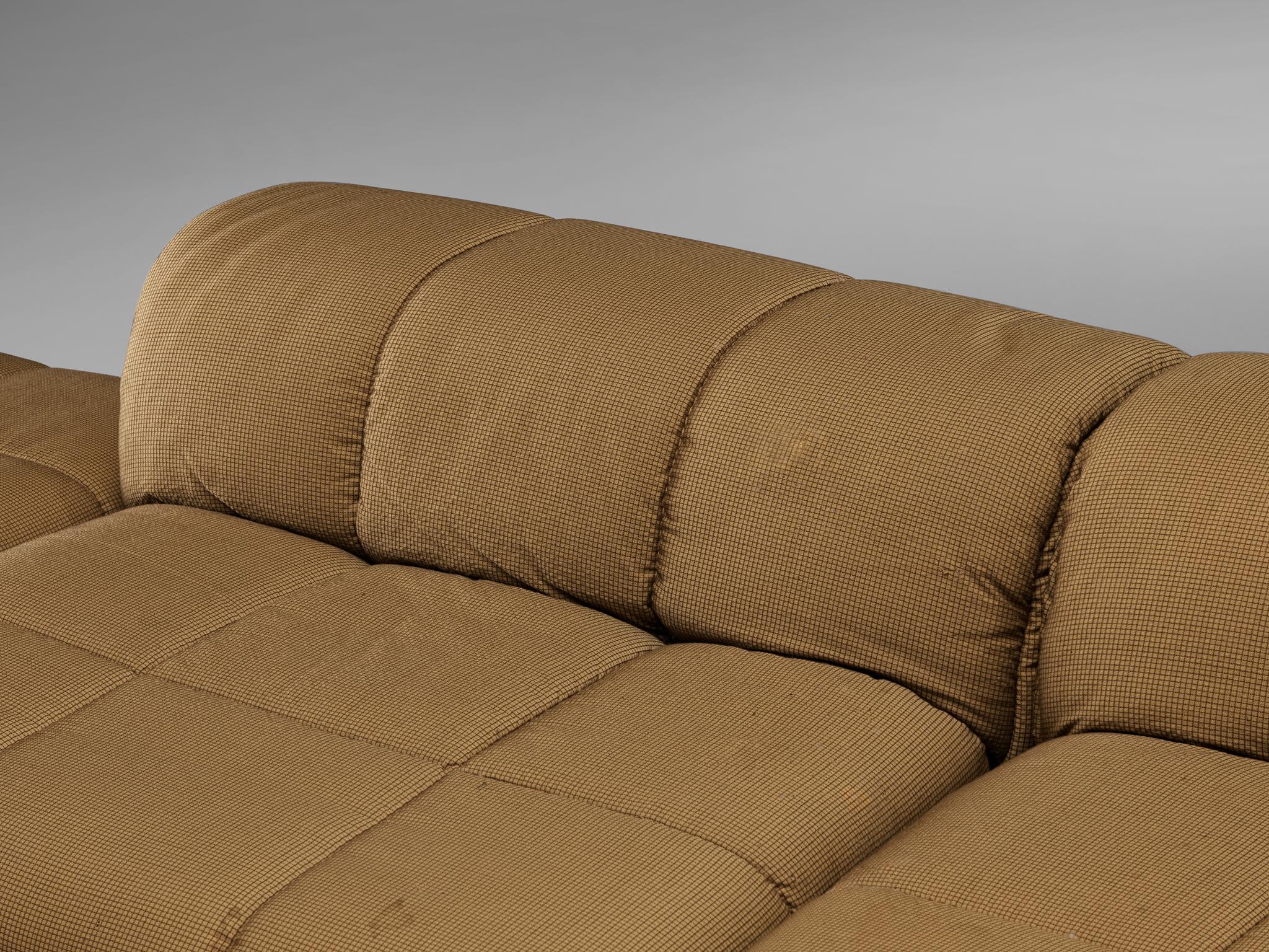 Cini Boeri for Arflex Modular Strips Sofa with Ottomans in Beige Upholstery