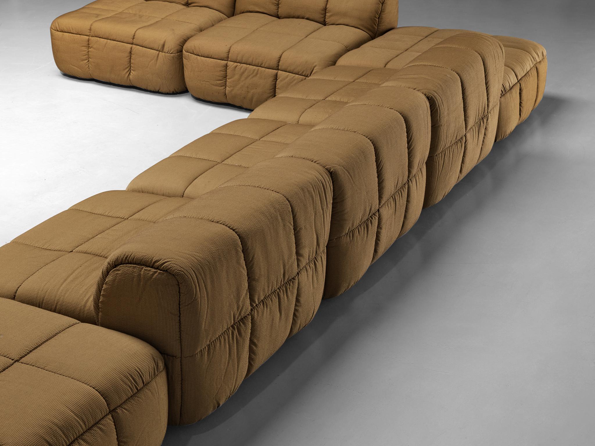 Cini Boeri for Arflex Modular Strips Sofa with Ottomans in Beige Upholstery