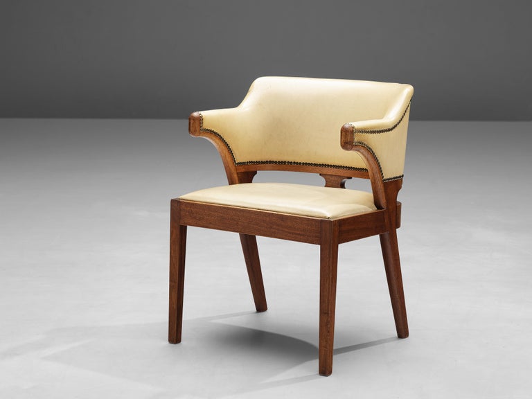 J.J.P. Oud for C.H. Eckhart Armchair in Leather and Mahogany