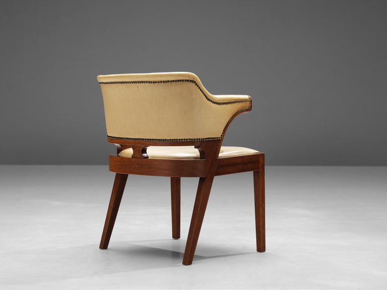 J.J.P. Oud for C.H. Eckhart Armchair in Leather and Mahogany