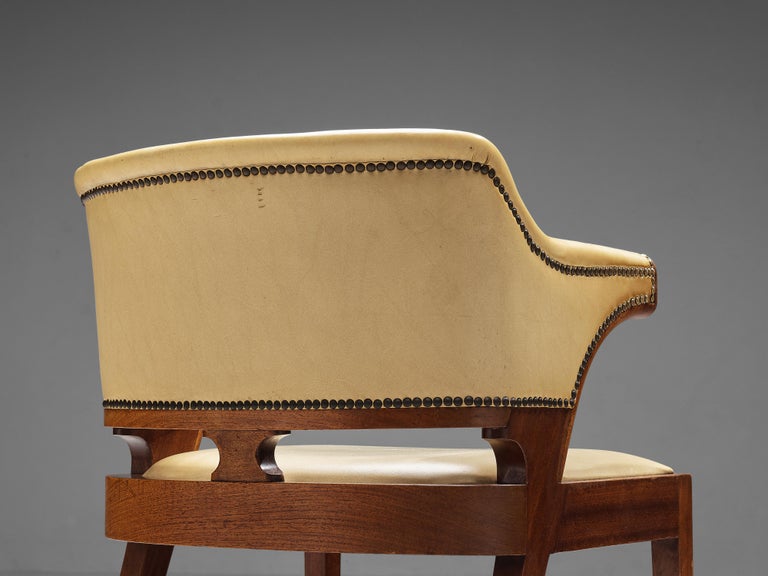 J.J.P. Oud for C.H. Eckhart Armchair in Leather and Mahogany