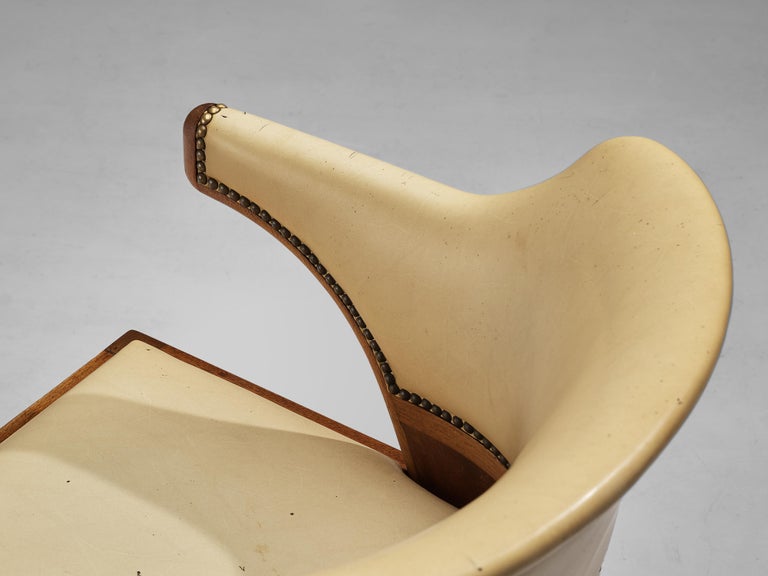 J.J.P. Oud for C.H. Eckhart Armchair in Leather and Mahogany