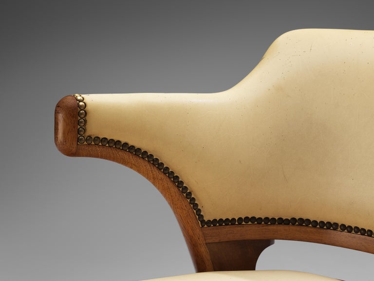 J.J.P. Oud for C.H. Eckhart Armchair in Leather and Mahogany