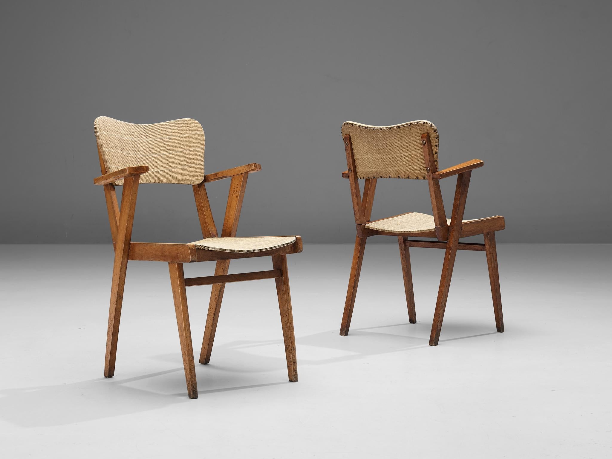 French Dining Chairs in Reed Vinyl and Wood