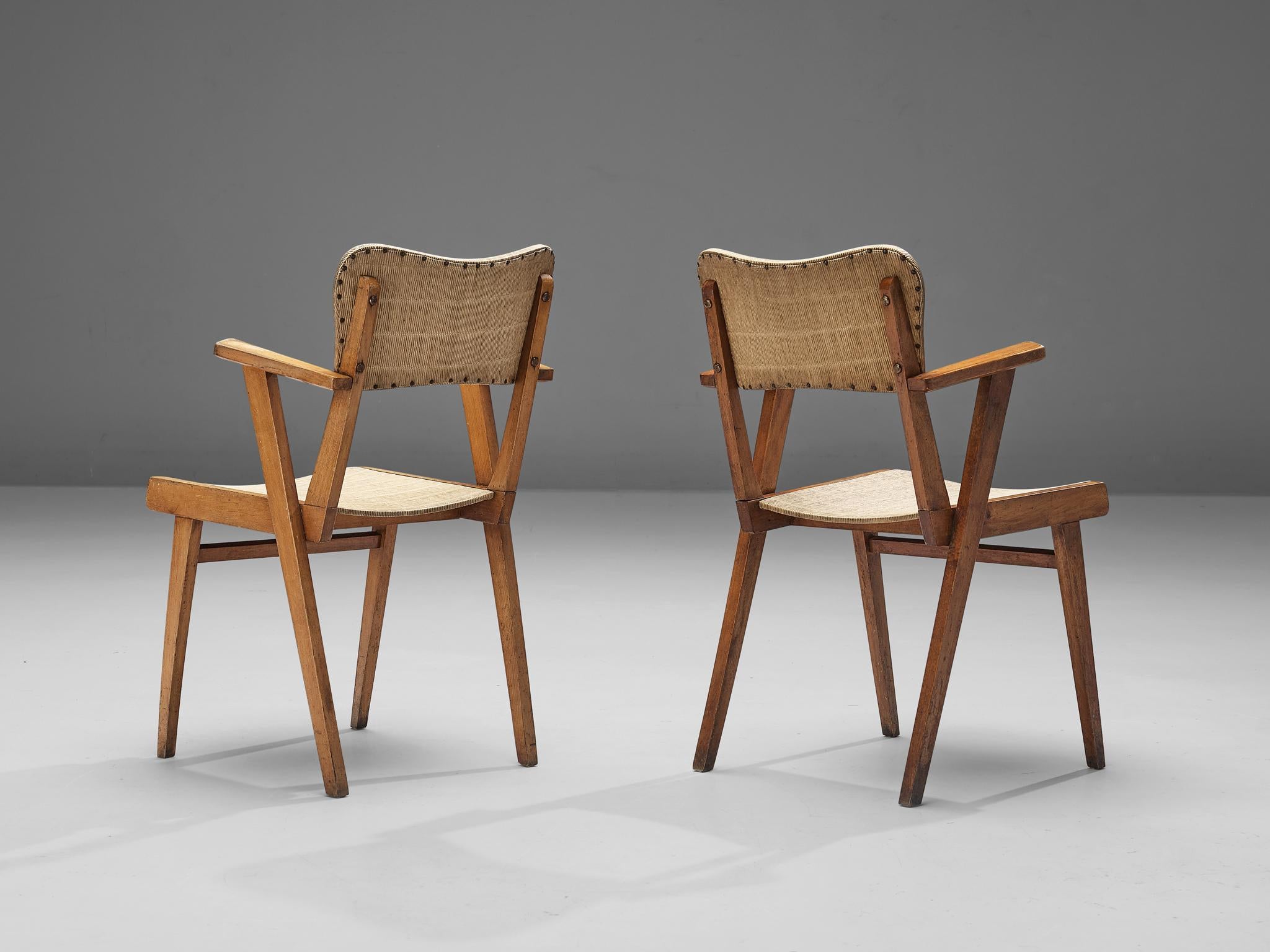 French Dining Chairs in Reed Vinyl and Wood