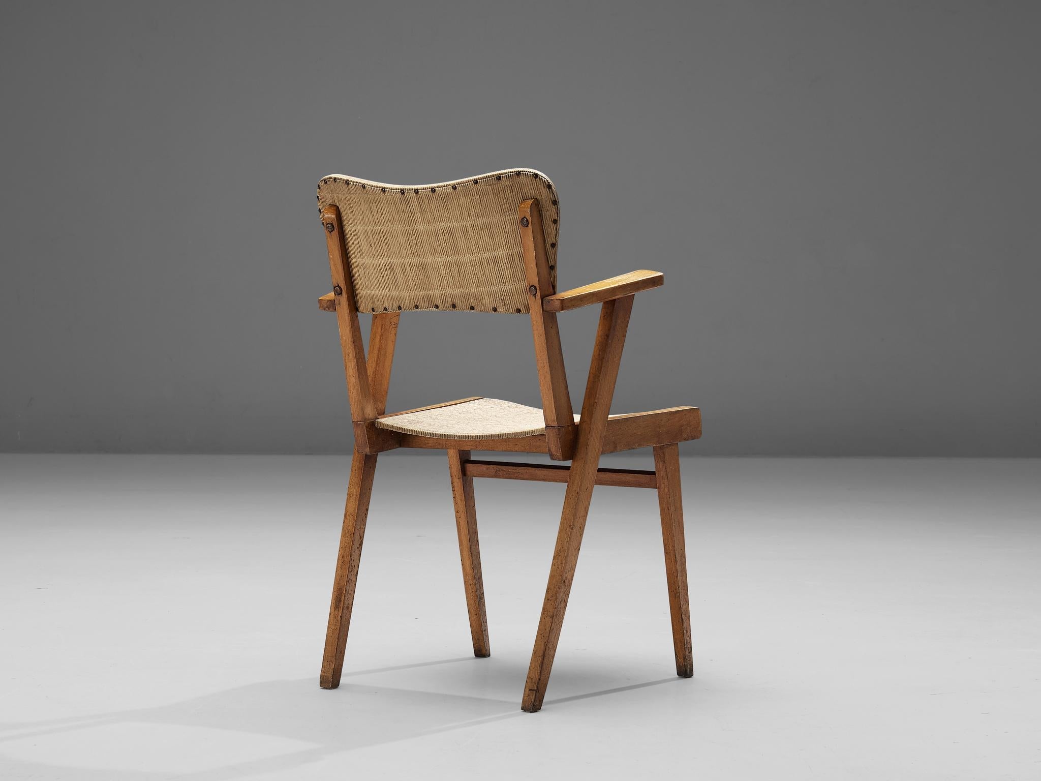 French Dining Chairs in Reed Vinyl and Wood