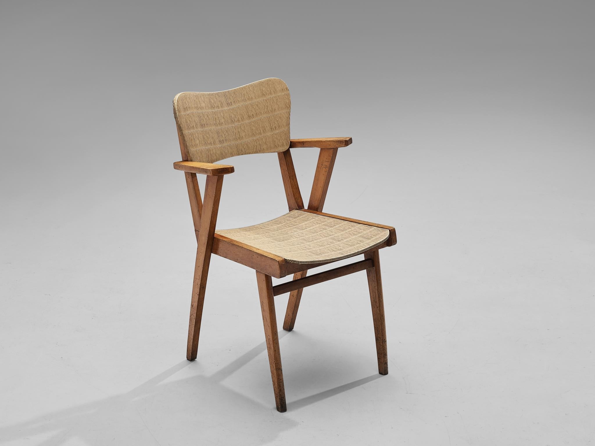 French Dining Chairs in Reed Vinyl and Wood