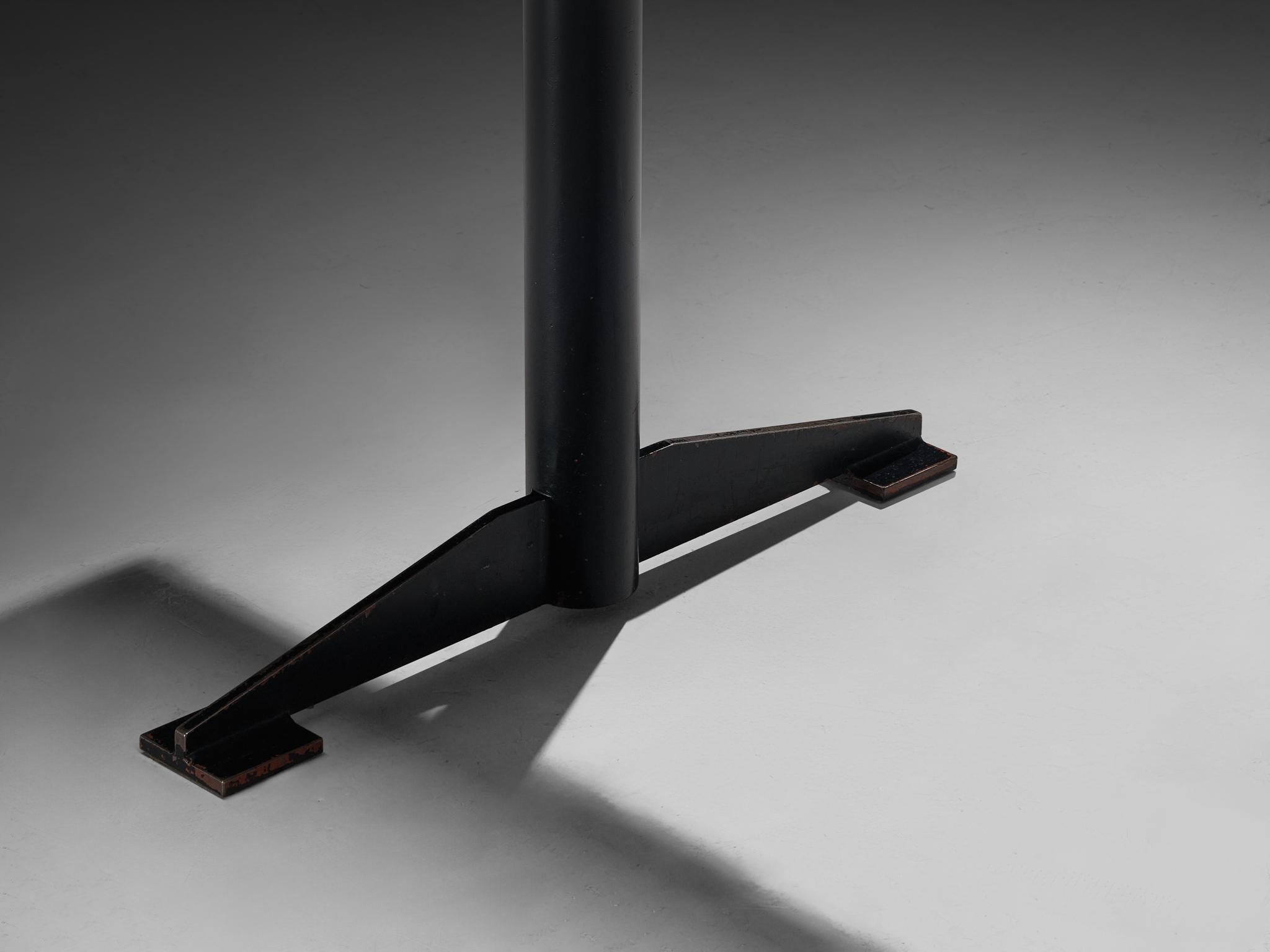 Wim Den Boon Dining Table in Mahogany and Black Lacquered Steel