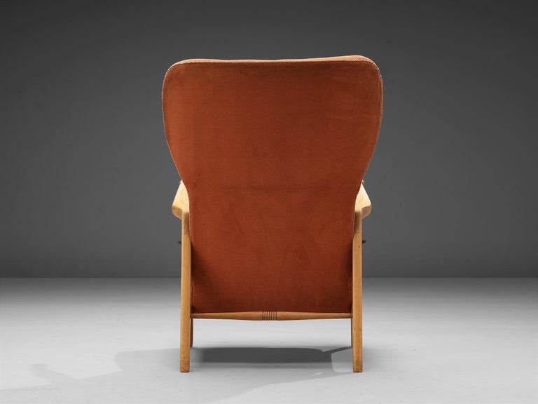 Italian Sculptural Lounge Chair in Cherry