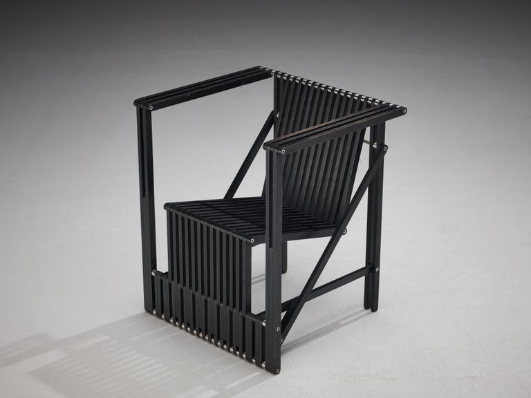 Norbert Wangen Folding Armchair 'Attila' in Black Lacquered Ash