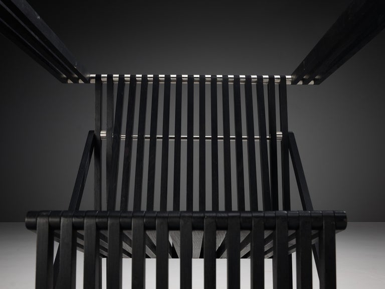 Norbert Wangen Folding Armchair 'Attila' in Black Lacquered Ash