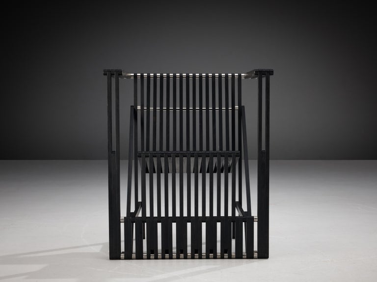 Norbert Wangen Folding Armchair 'Attila' in Black Lacquered Ash