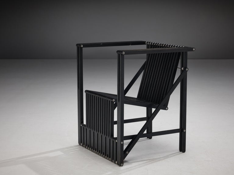 Norbert Wangen Folding Armchair 'Attila' in Black Lacquered Ash