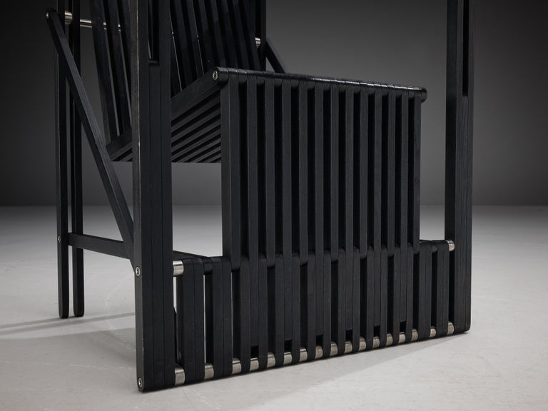 Norbert Wangen Folding Armchair 'Attila' in Black Lacquered Ash