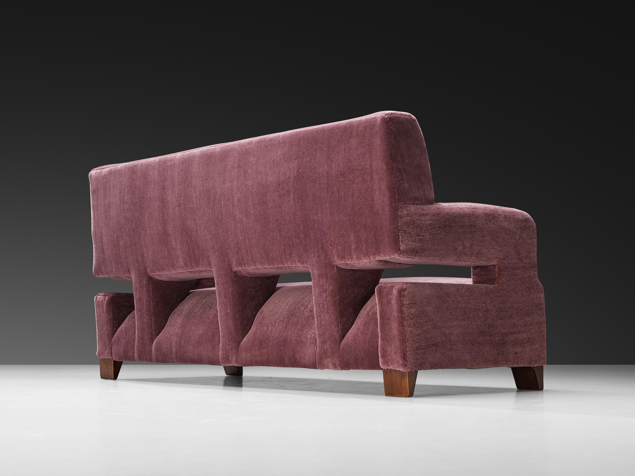 Rare Studio B.B.P.R. Sofa in Purple Mohair