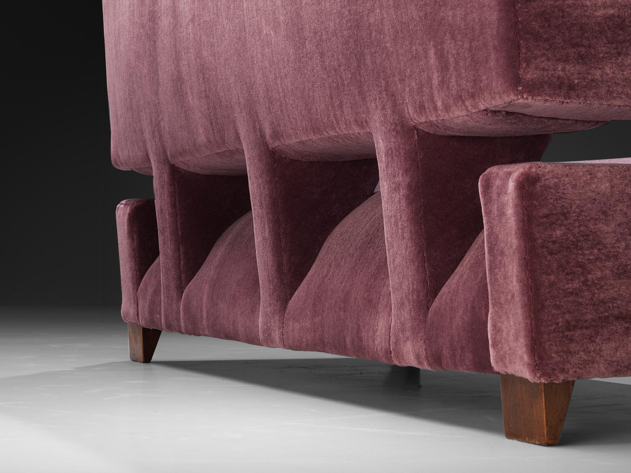 Rare Studio B.B.P.R. Sofa in Purple Mohair