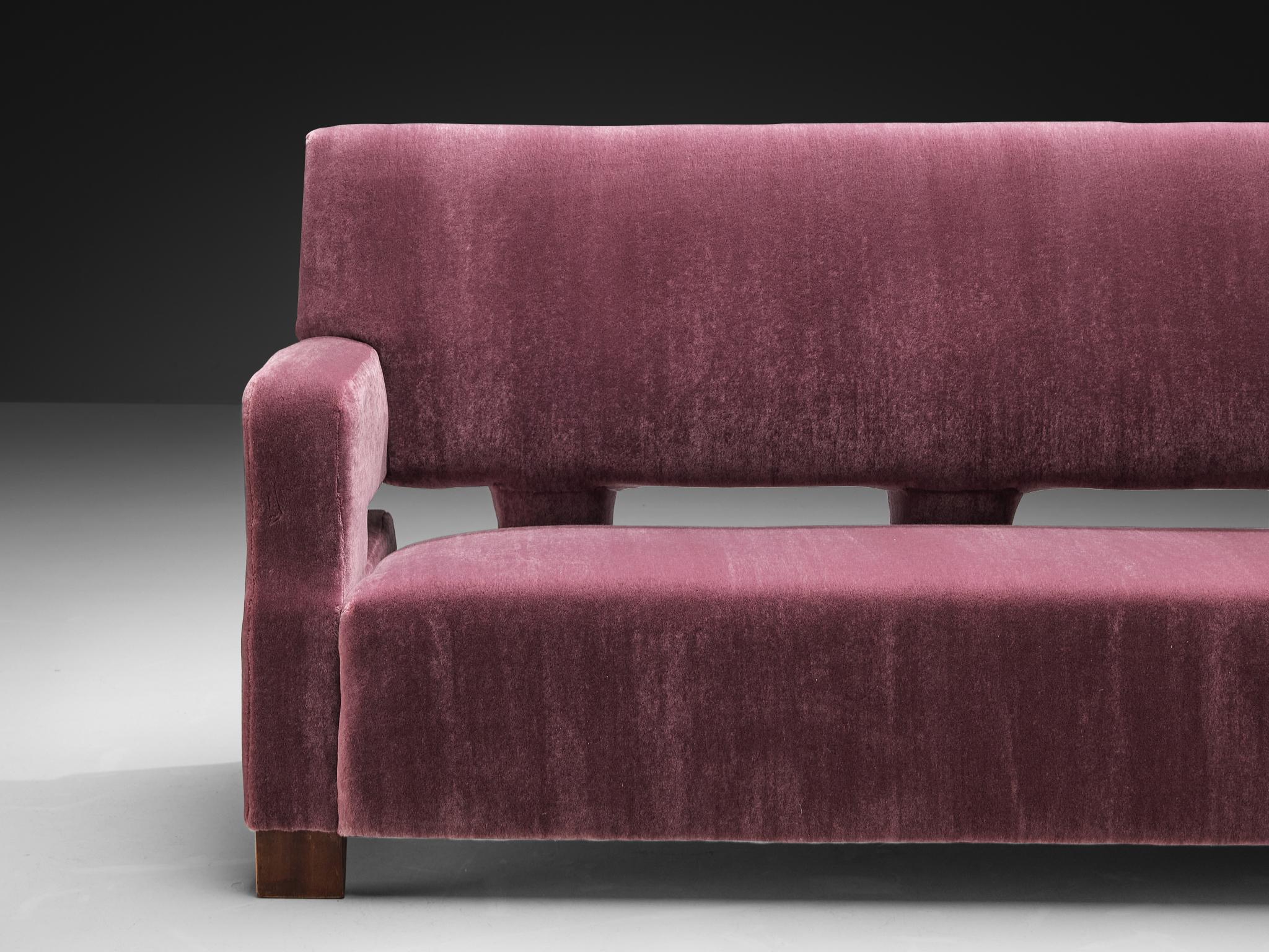 Rare Studio B.B.P.R. Sofa in Purple Mohair