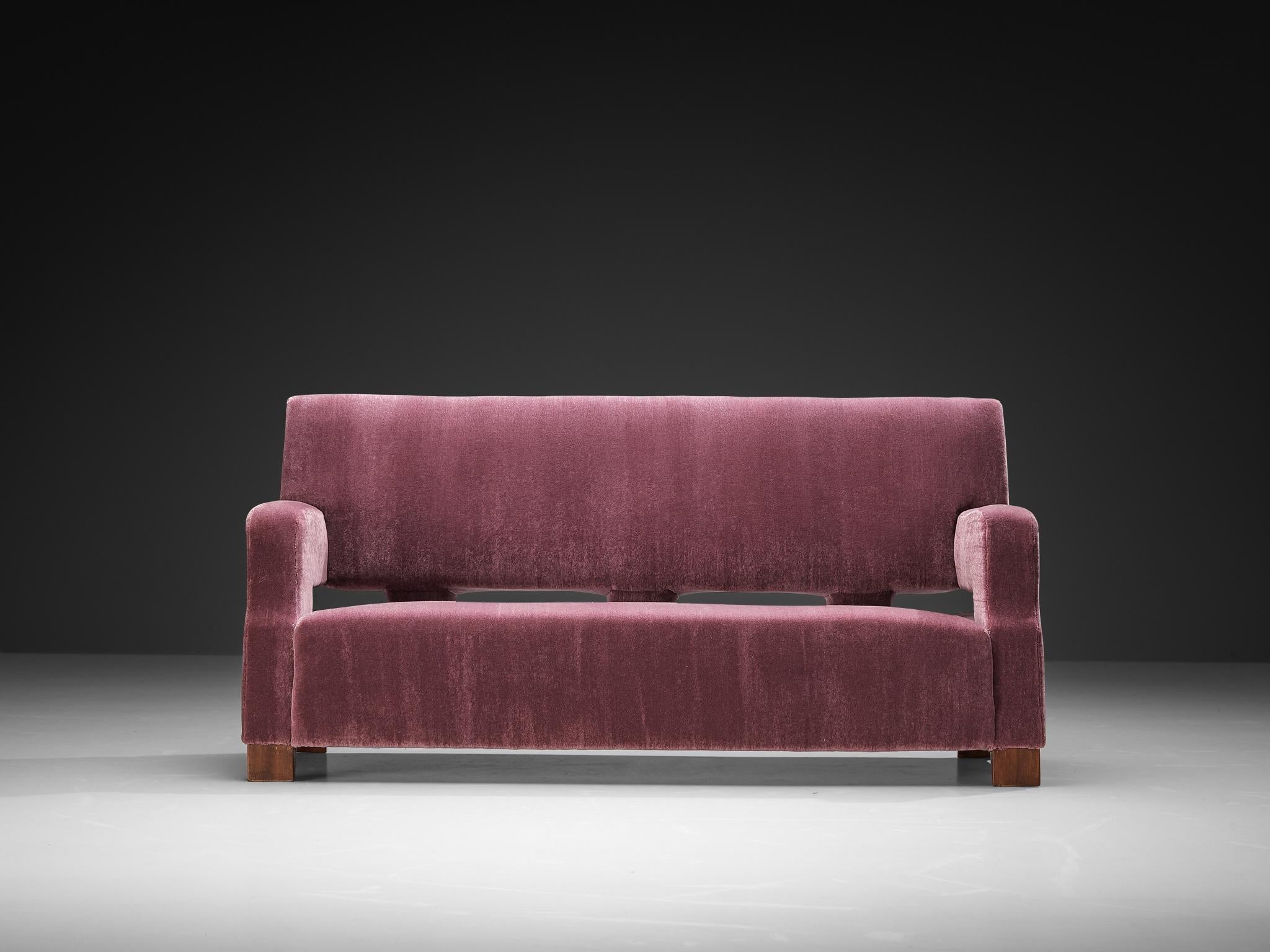 Rare Studio B.B.P.R. Sofa in Purple Mohair