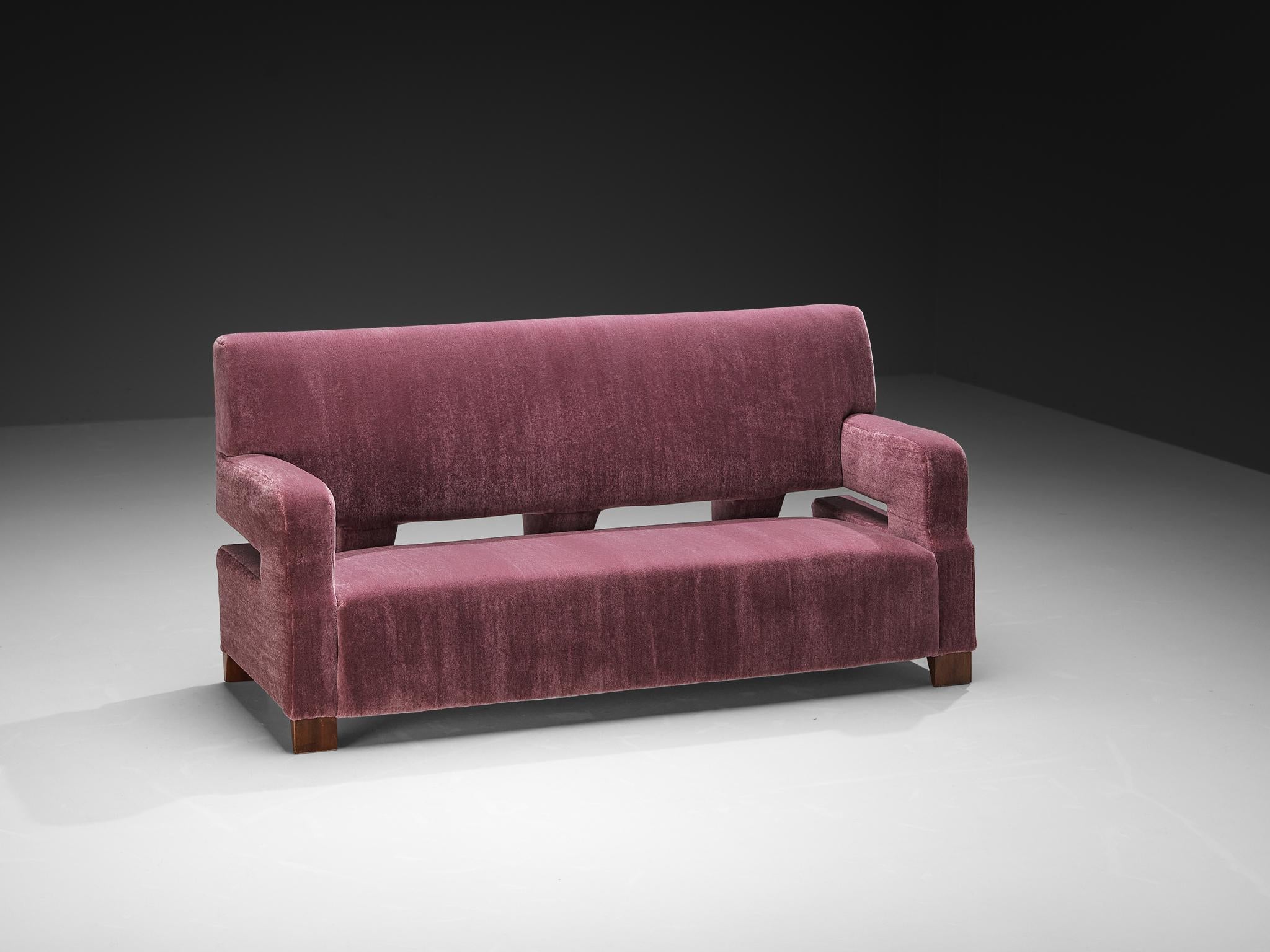 Rare Studio B.B.P.R. Sofa in Purple Mohair