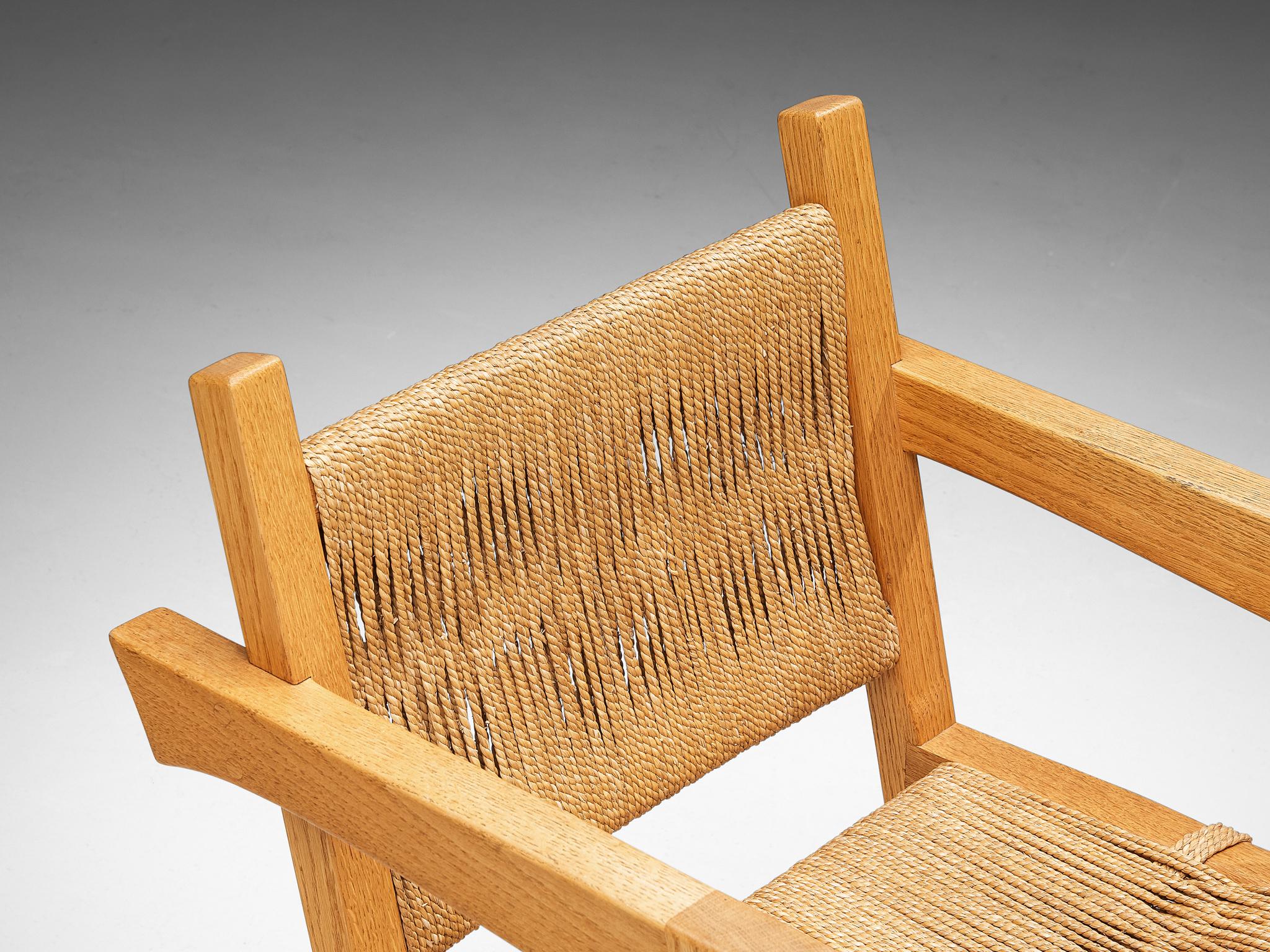 Gino Russo Armchairs in Oak and Woven Sea Grass