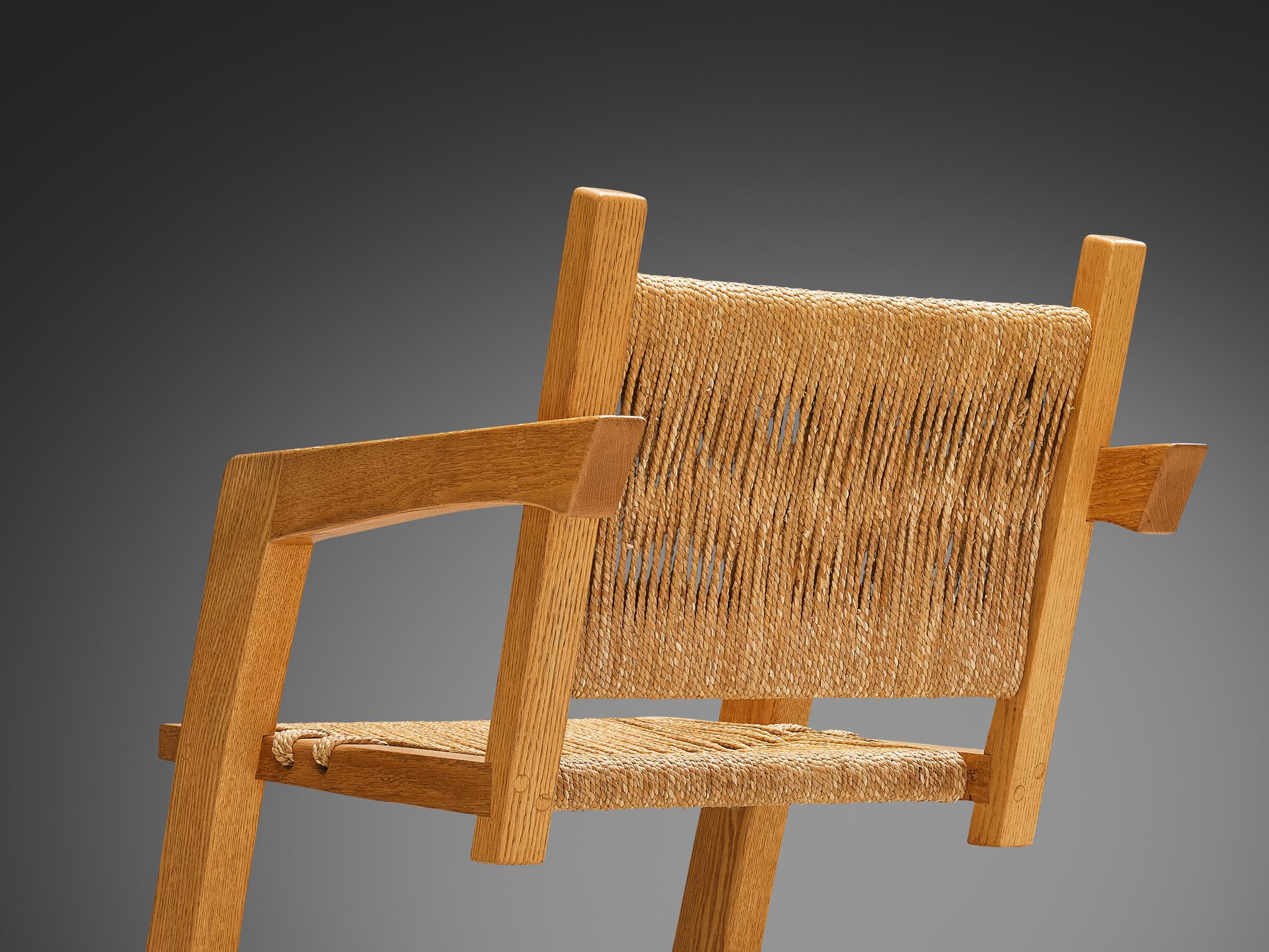 Gino Russo Armchairs in Oak and Woven Sea Grass