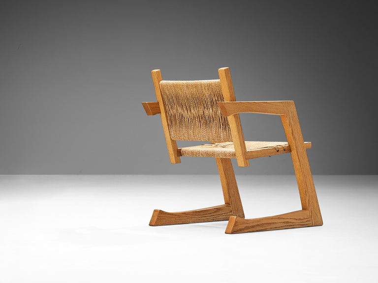 Gino Russo Armchair in Oak and Woven Sea Grass