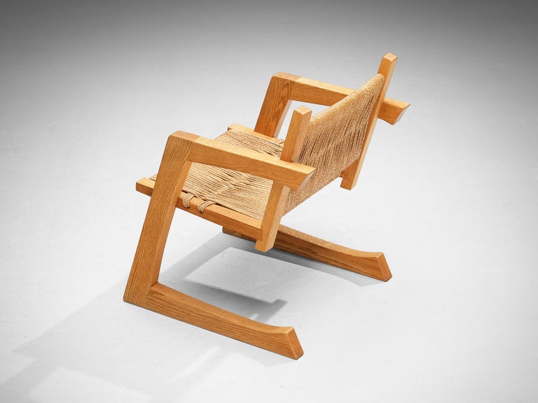 Gino Russo Armchair in Oak and Woven Sea Grass