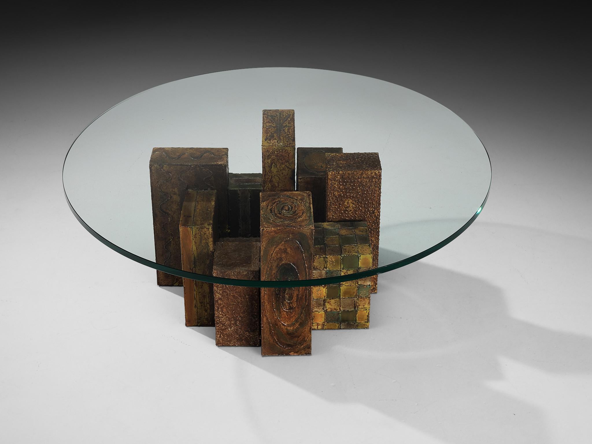 Paul Evans 'Skyline' Coffee Table in Welded and Patinated Steel