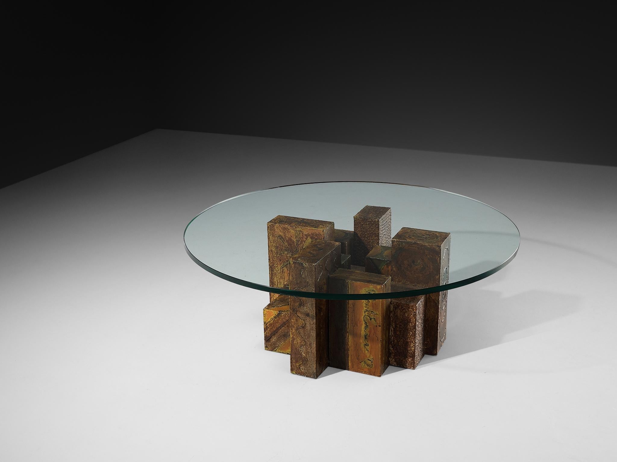 Paul Evans 'Skyline' Coffee Table in Welded and Patinated Steel