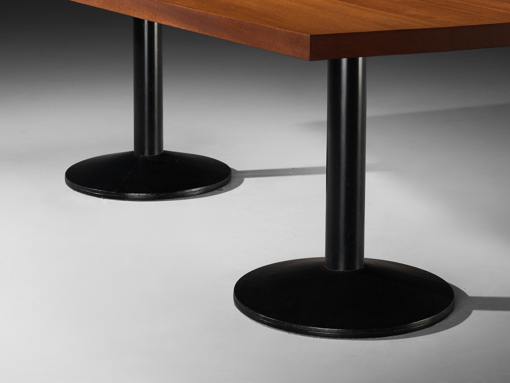 Wim den Boon Dining Table in Solid Mahogany and Metal