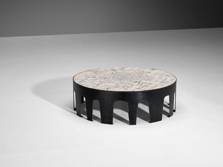 Pia Manu Handcrafted Coffee Table in Travertine