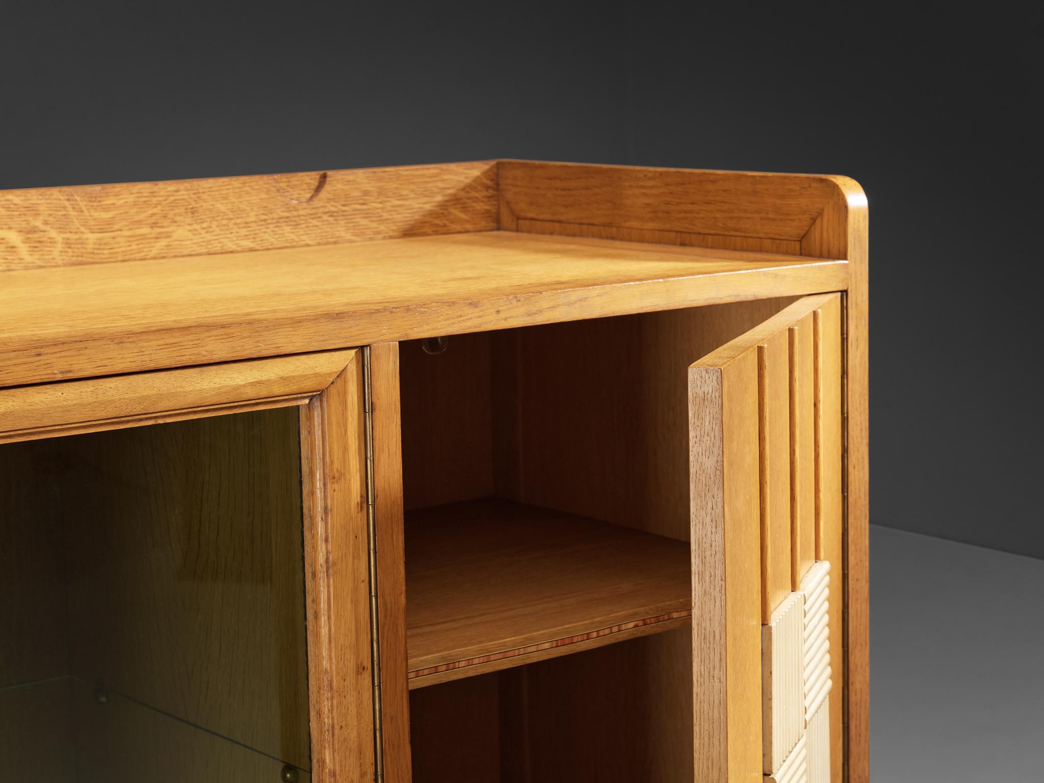 Belgian Cabinet in Solid Oak and Glass