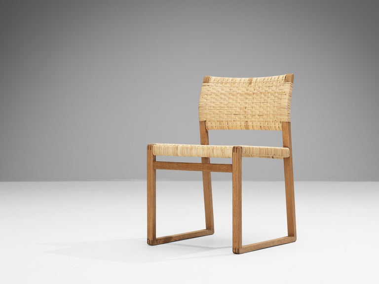 Børge Mogensen for Fredericia Dining Chairs ‘BM 61’ in Oak and Cane
