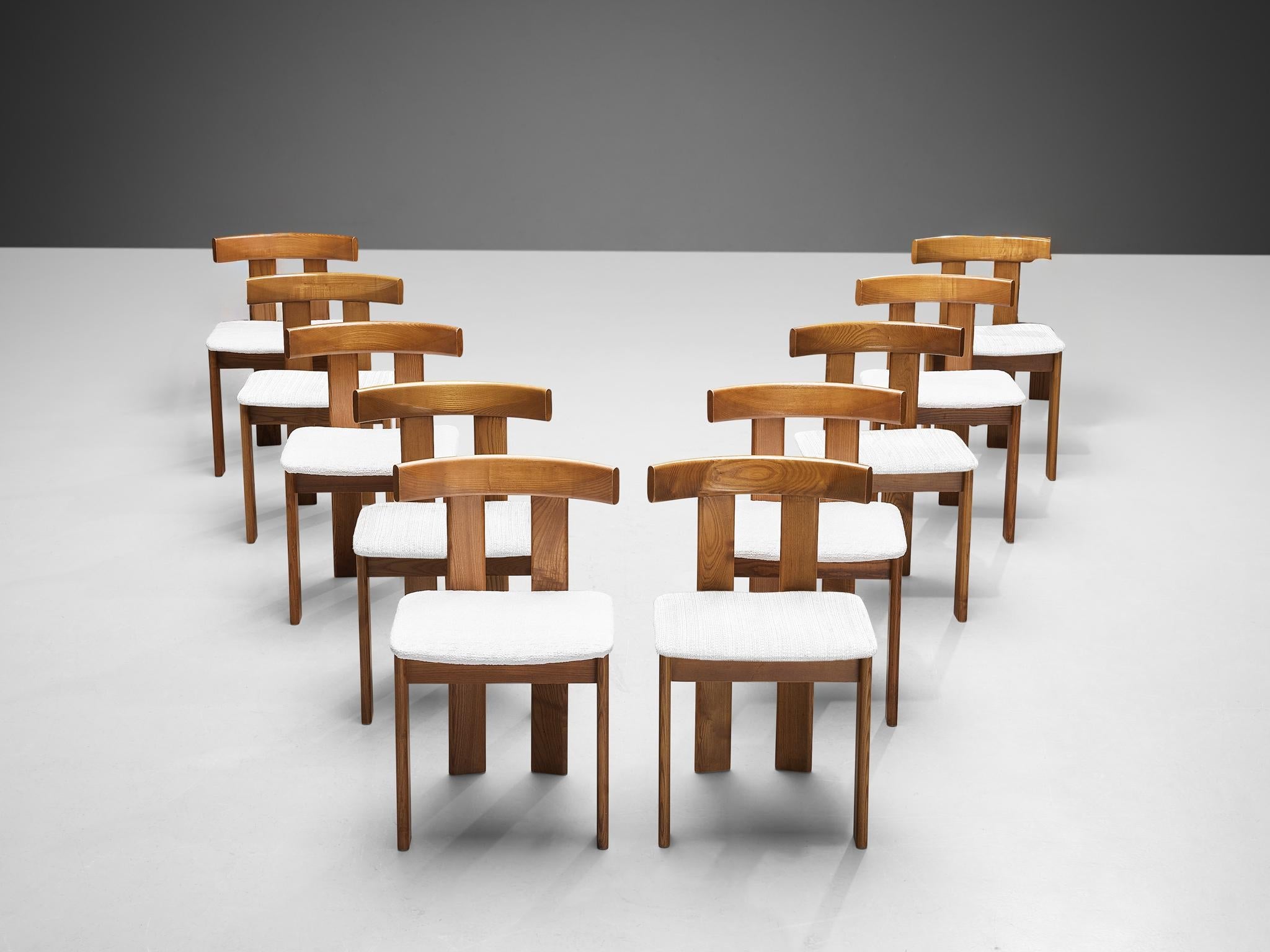 Luigi Vaghi for Former Set of Ten Dining Chairs in Ash