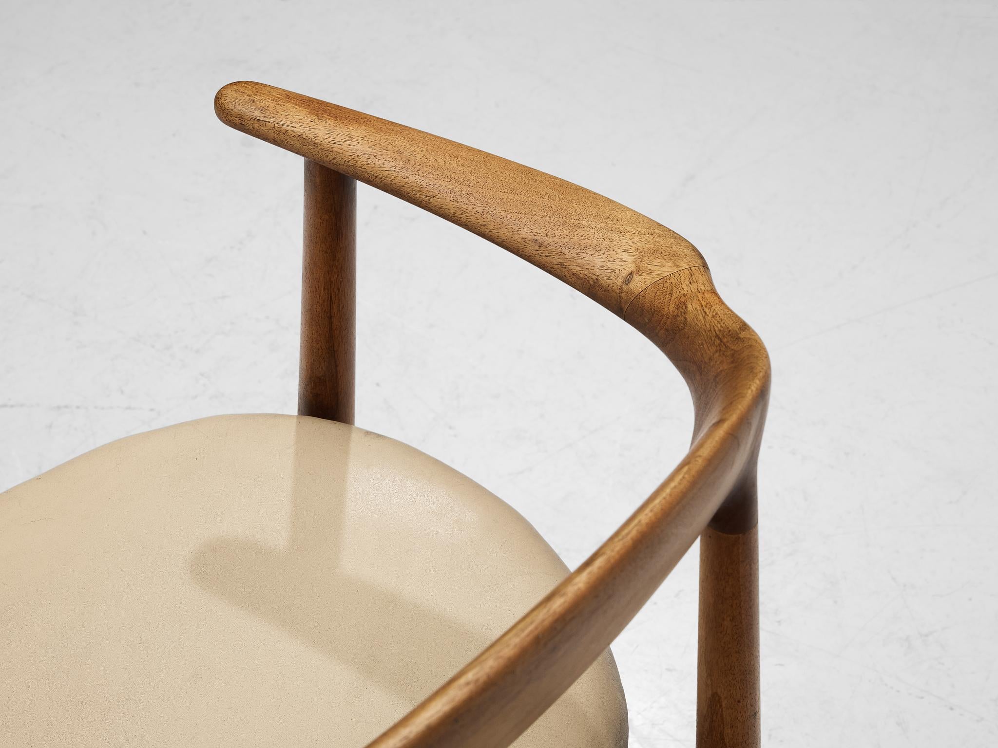 Kurt Østervig Armchair in Teak and Beige Leather