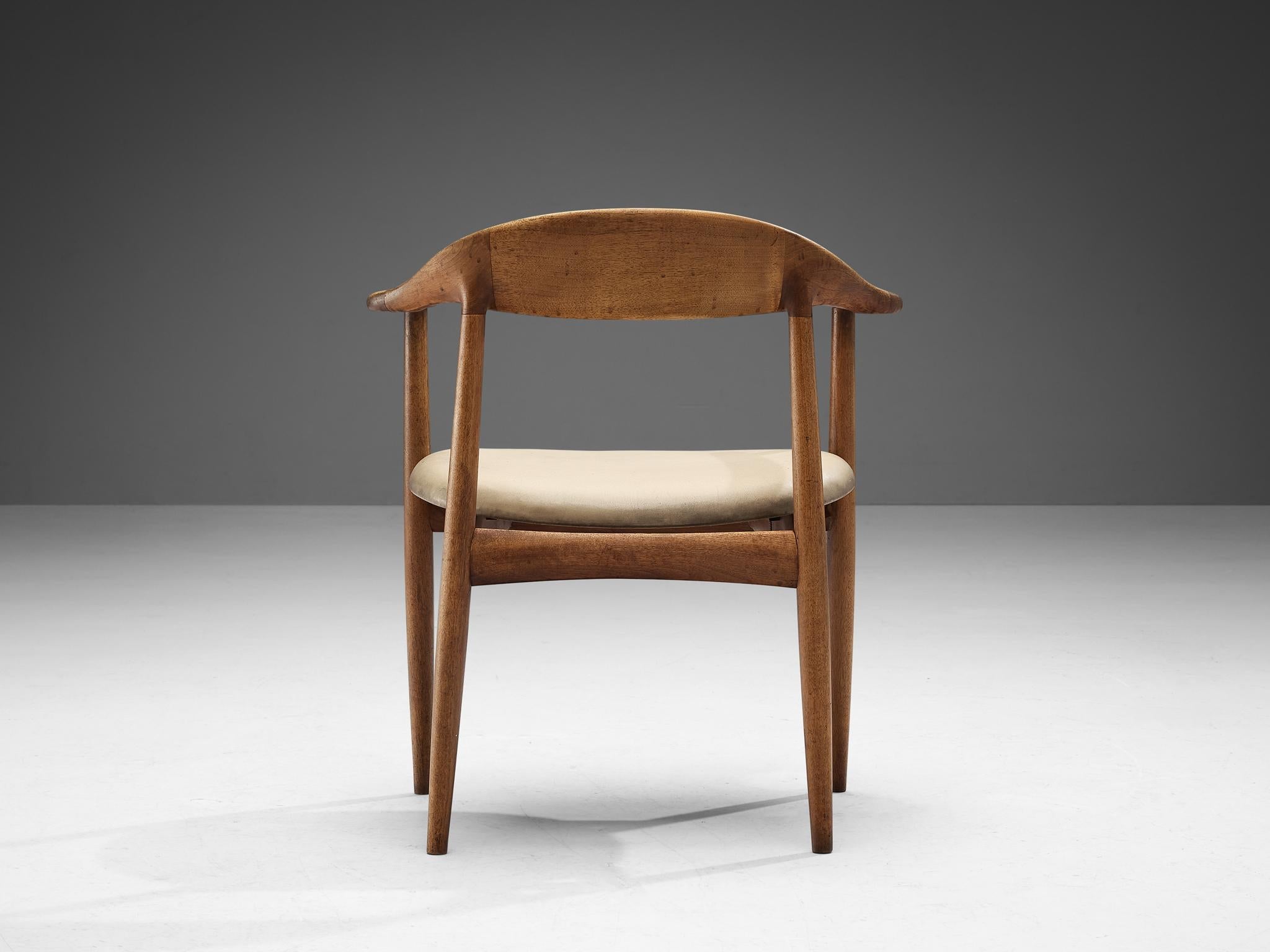 Kurt Østervig Armchair in Teak and Beige Leather