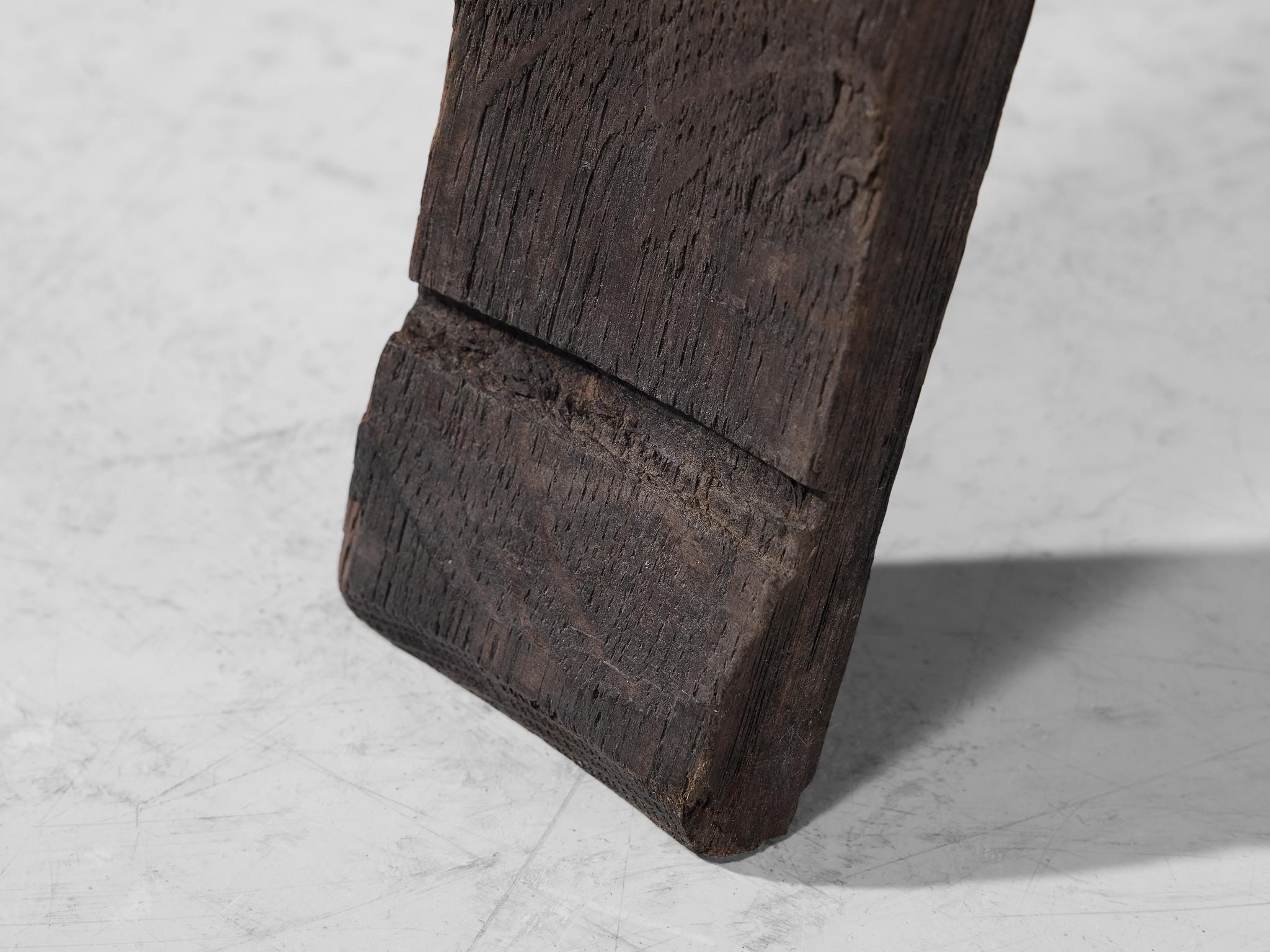 Adrien Audoux and Frida Minet Pair of Stools in Oak and Straw