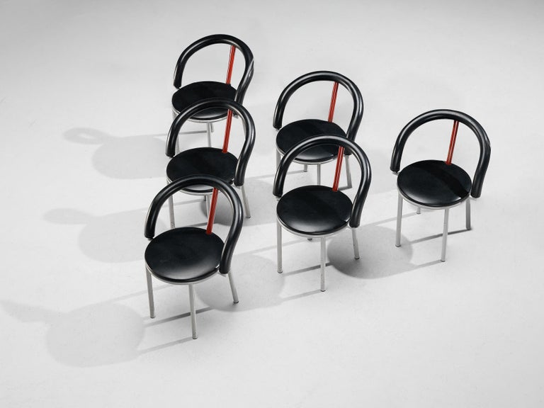 Anna Anselmi for Bieffeplast Set of Six of 'Alpha' Dining Chairs