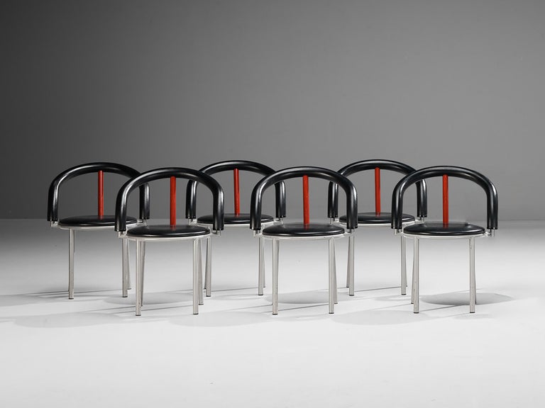 Anna Anselmi for Bieffeplast Set of Six of 'Alpha' Dining Chairs