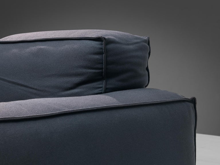 Mario Marenco for Arflex Four-Seater Sofa in Blue Woolen Upholstery