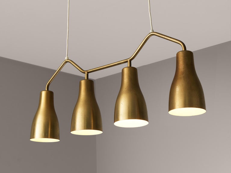 Hans Bergström for Ateljé Lyktan Chandelier in Brass