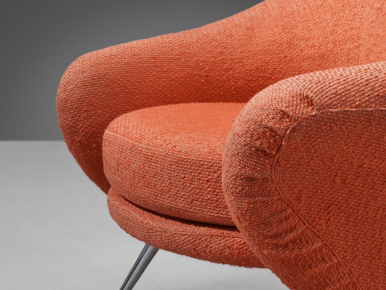 Marco Zanuso for Arflex 'Martingala' Easy Chair in Coral Red Upholstery