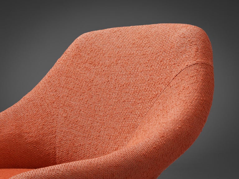 Marco Zanuso for Arflex 'Martingala' Easy Chair in Coral Red Upholstery