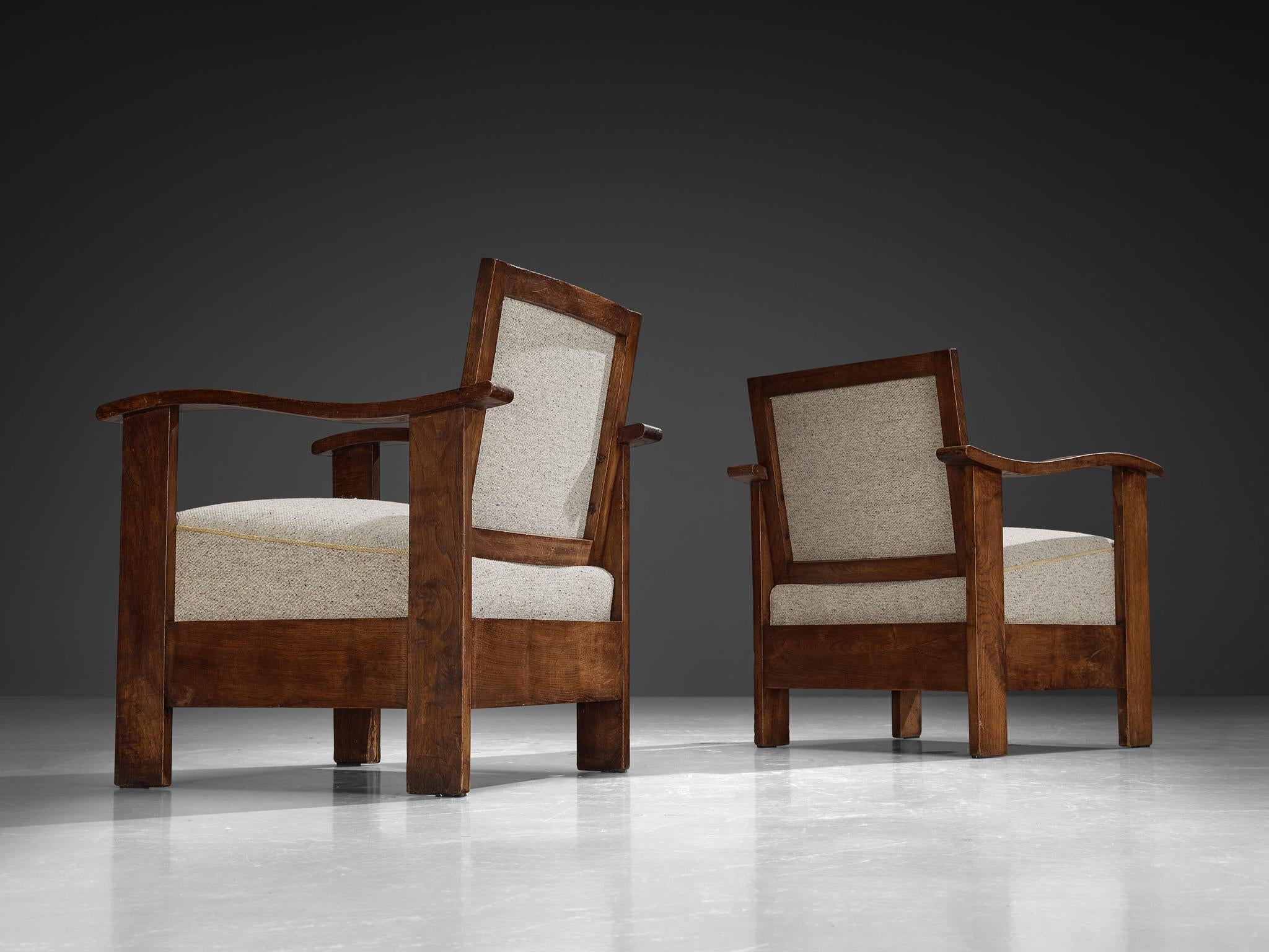 Josep Palau Oller Spanish Pair of Armchairs in Oak