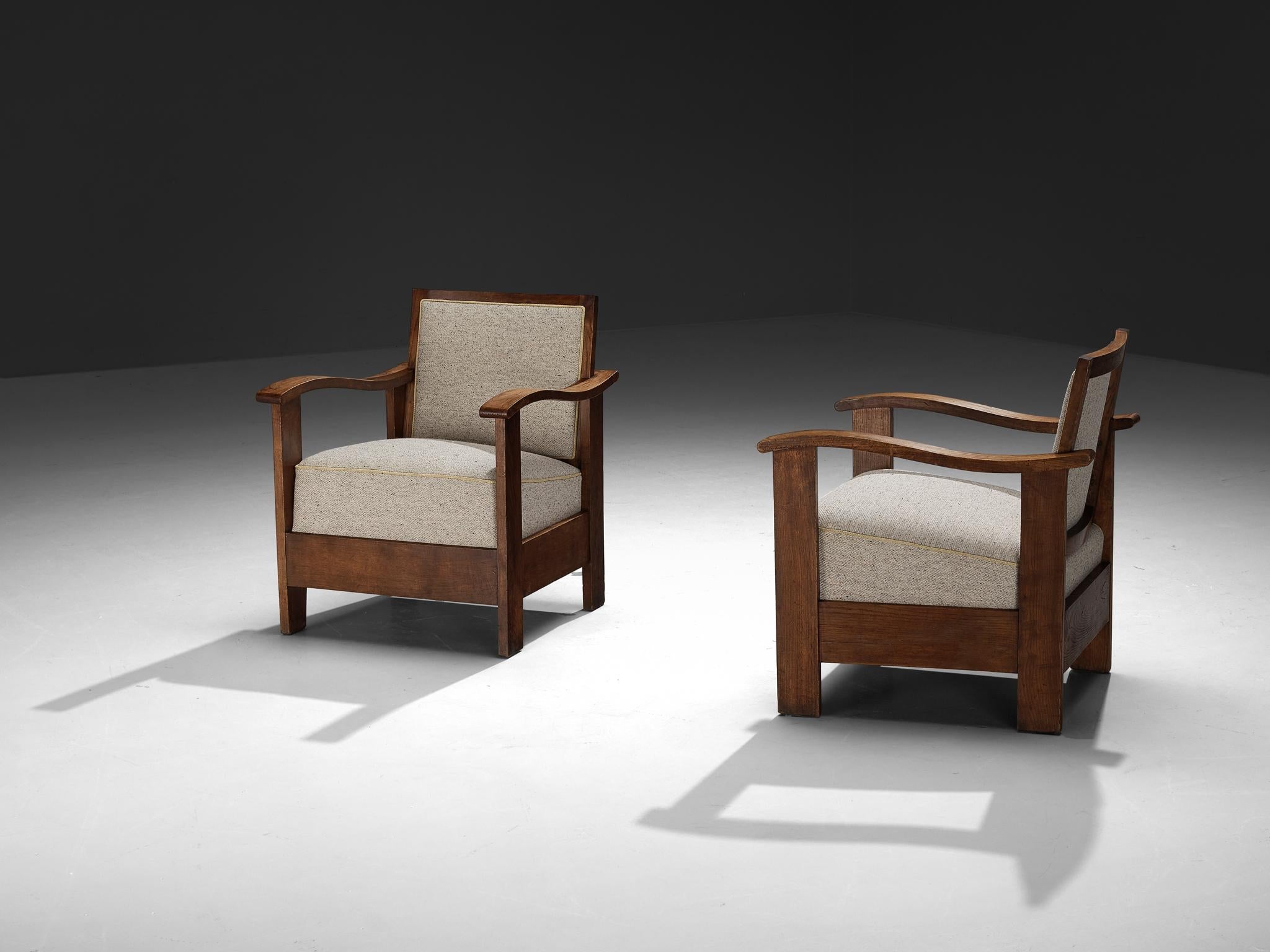 Josep Palau Oller Spanish Pair of Armchairs in Oak