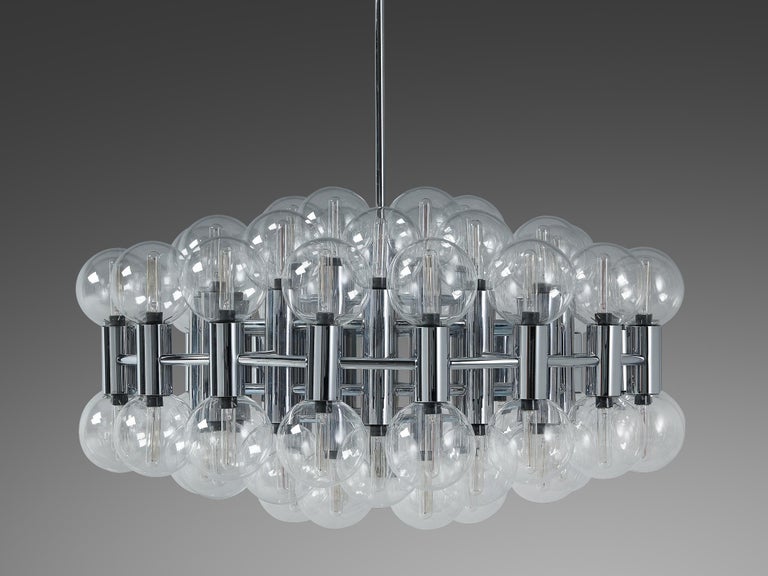 Motoko Ishii for Staff Leuchten Large Chandelier in Chrome with 72 Glass Orbs