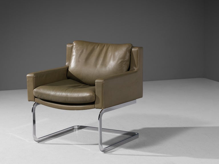 Robert Haussmann for De Sede Pair of 'DS-201' Armchairs in Leather