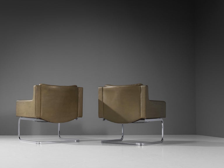 Robert Haussmann for De Sede Pair of 'DS-201' Armchairs in Leather