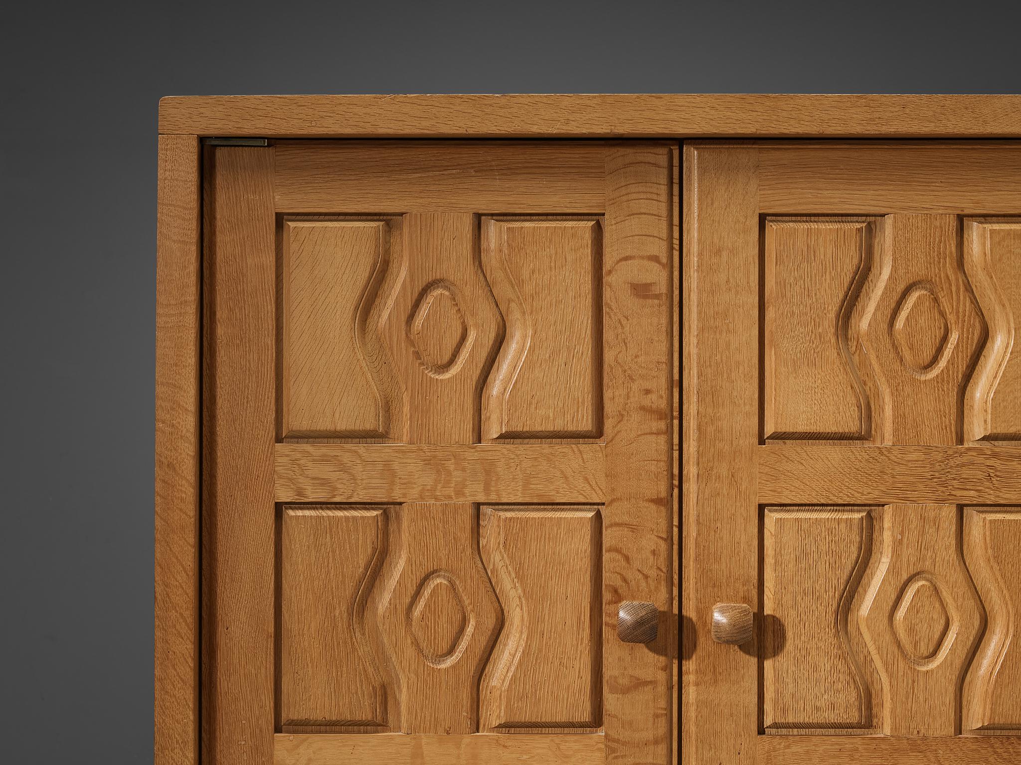 Guillerme & Chambron Cabinet 'Thierry' in Oak and Ceramic