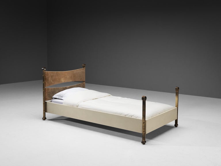Single brass bed frame online